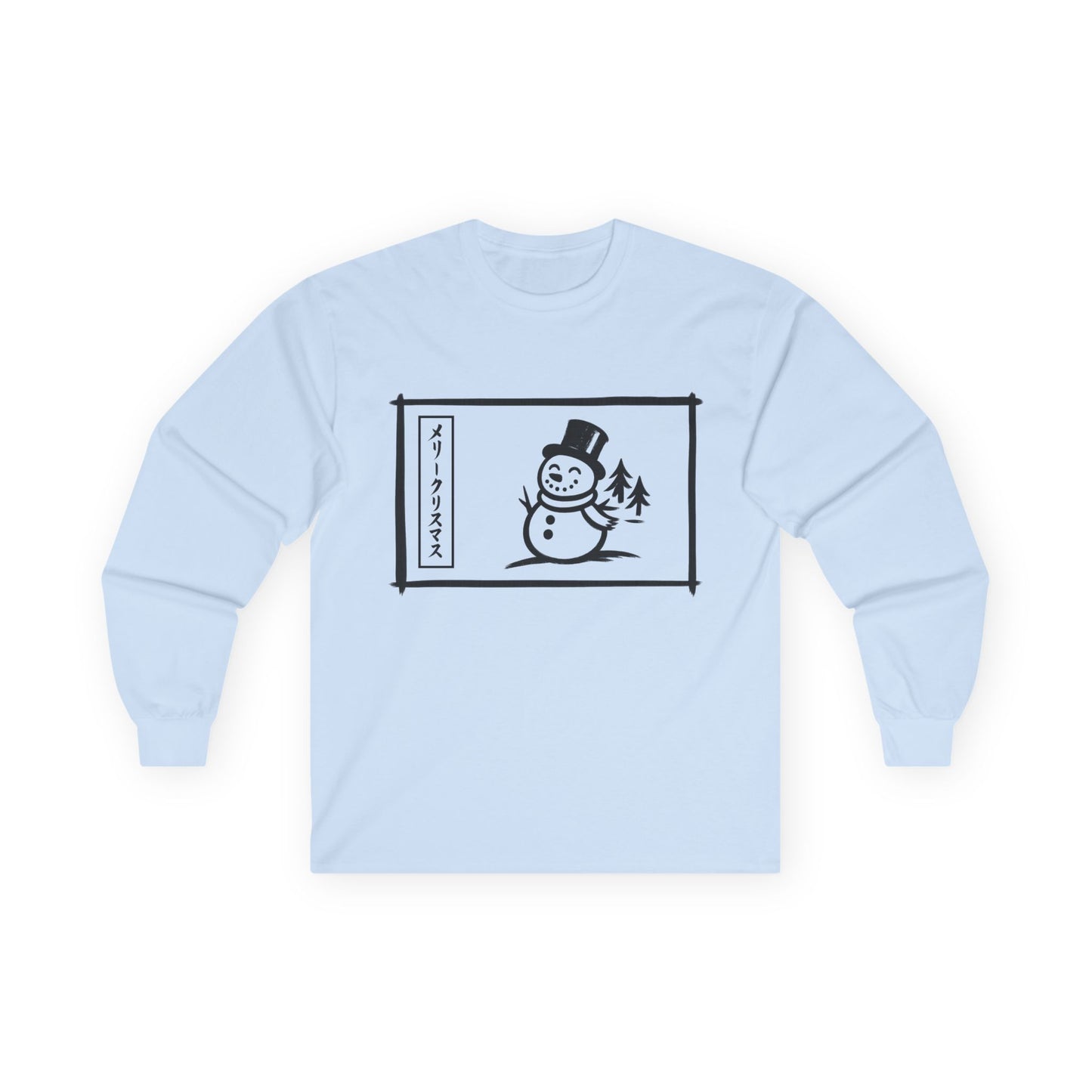 Katakana Christmas Snowman Long Sleeve Tee