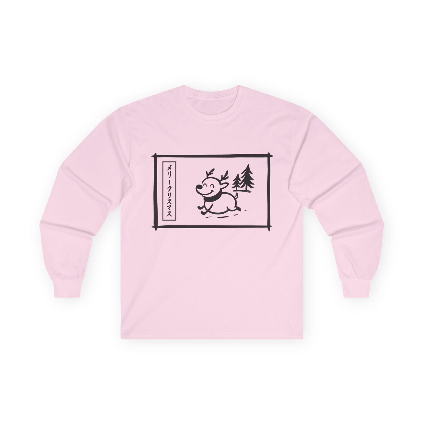 Katakana Christmas Reindeer Long Sleeve Tee