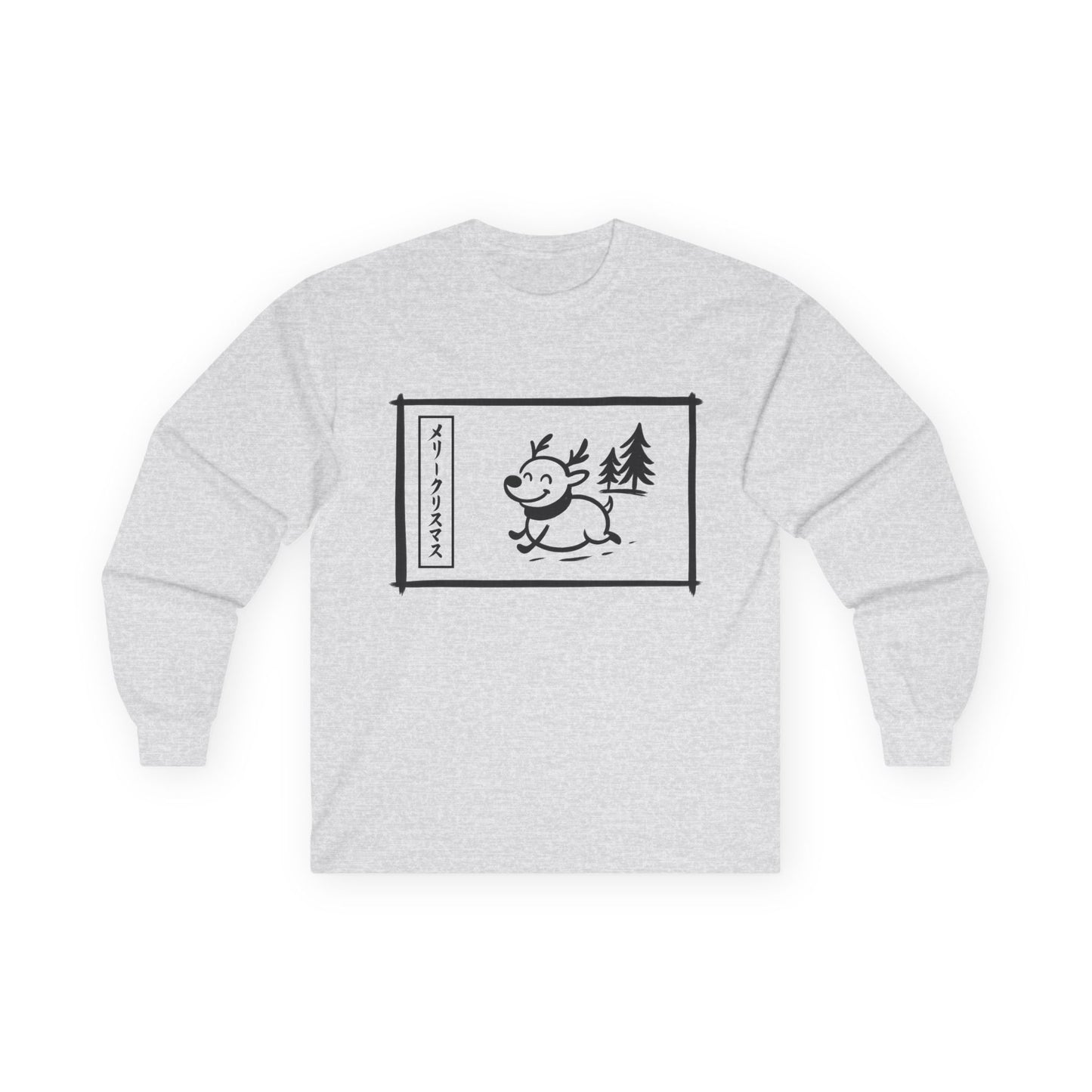 Katakana Christmas Reindeer Long Sleeve Tee