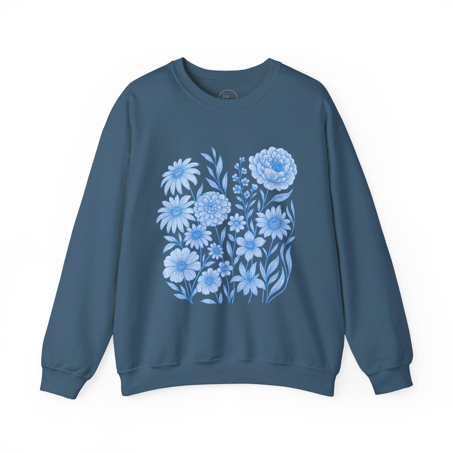 Blue Floral Sweatshirt