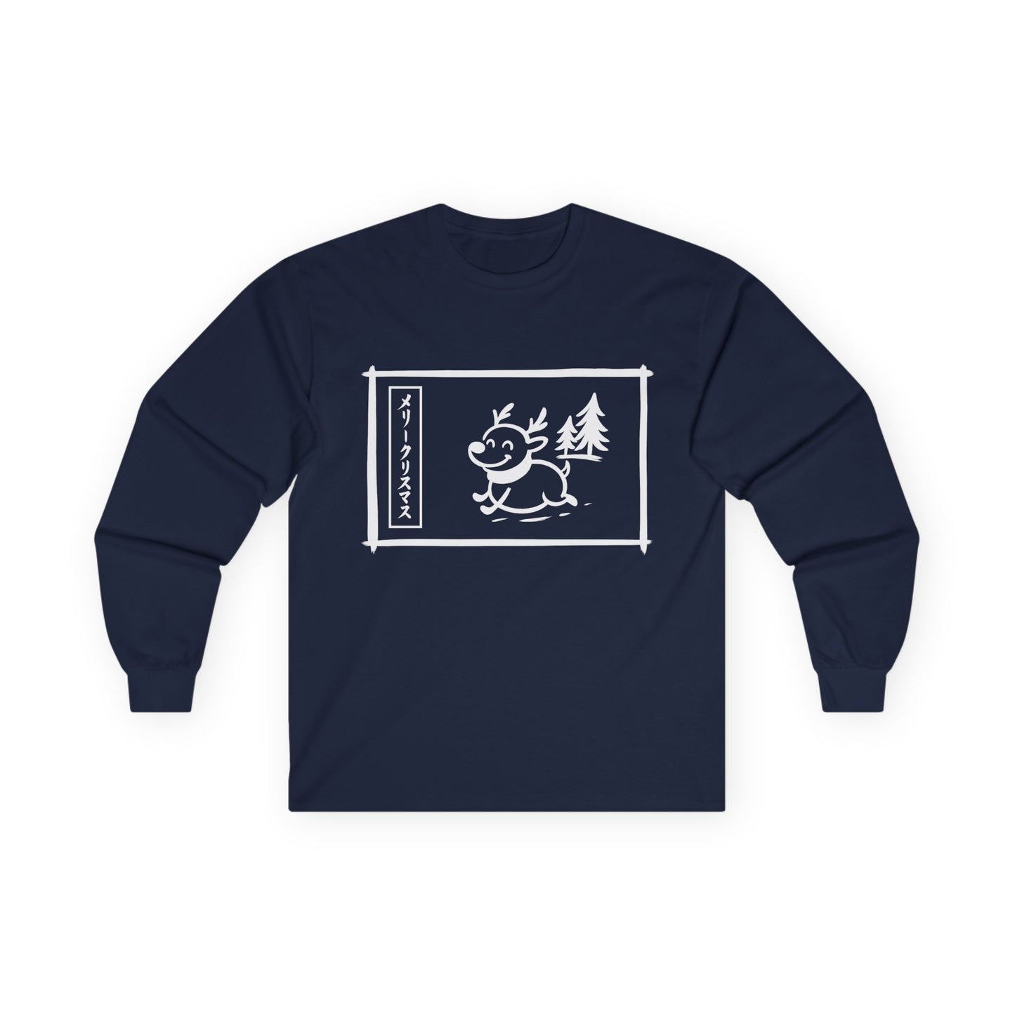Katakana Christmas Reindeer Long Sleeve Tee