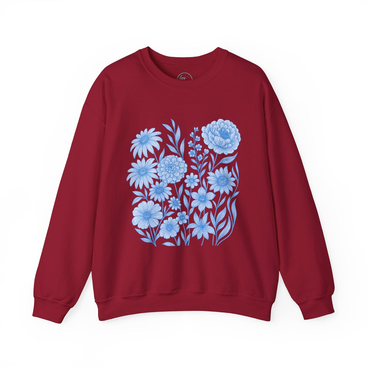 Blue Floral Sweatshirt