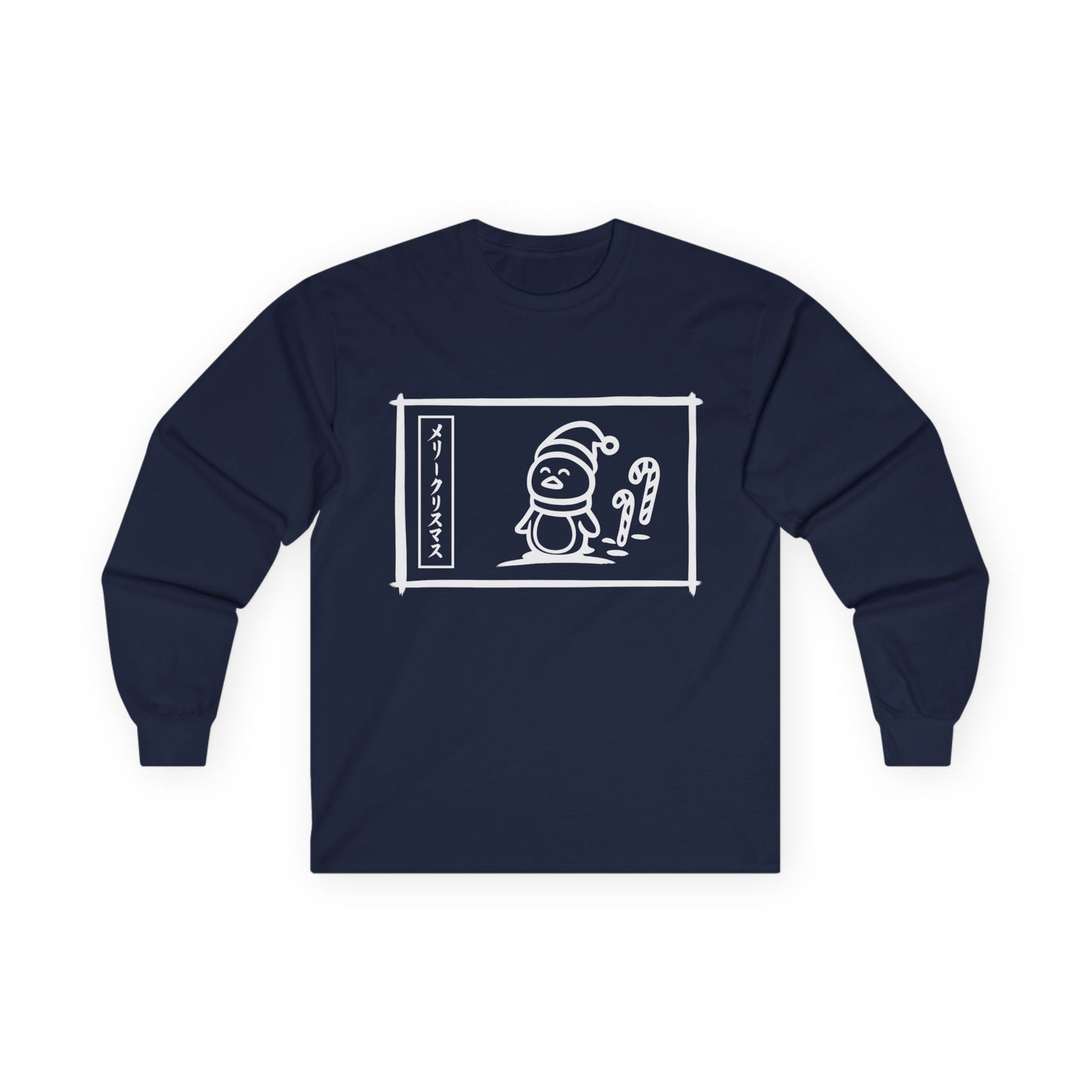 Katakana Christmas Penguin Long Sleeve Tee