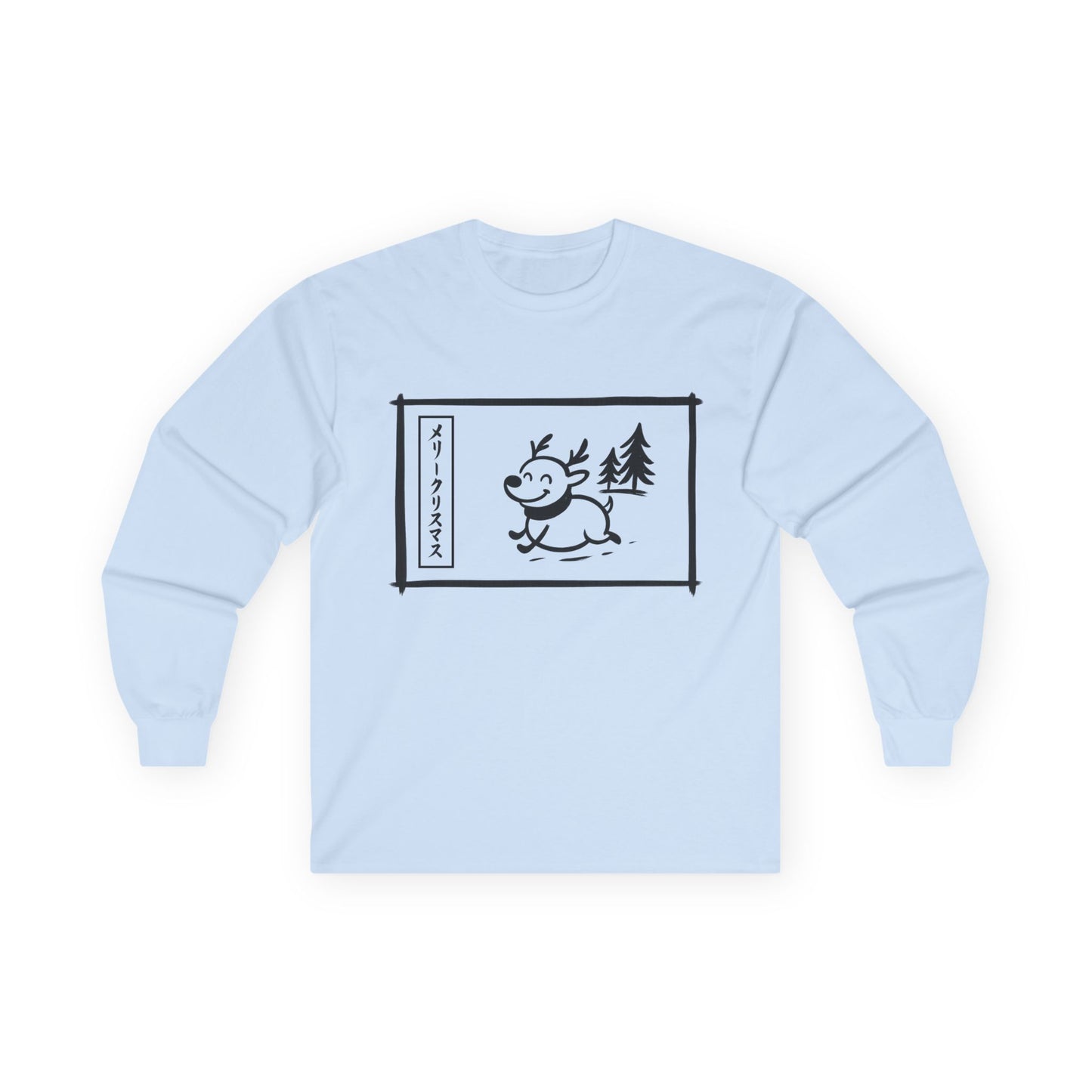Katakana Christmas Reindeer Long Sleeve Tee