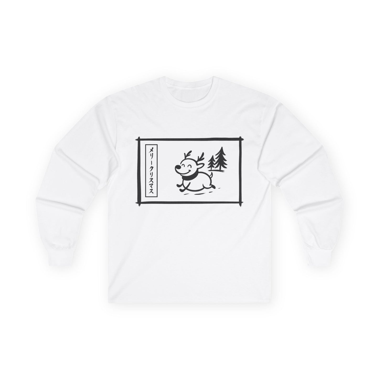 Katakana Christmas Reindeer Long Sleeve Tee