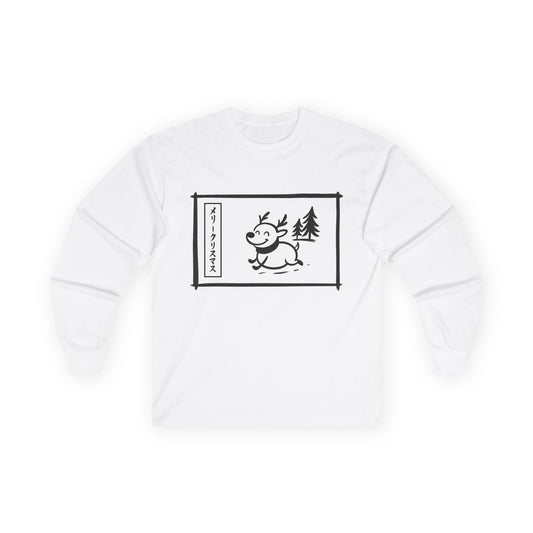 Katakana Christmas Reindeer Long Sleeve Tee