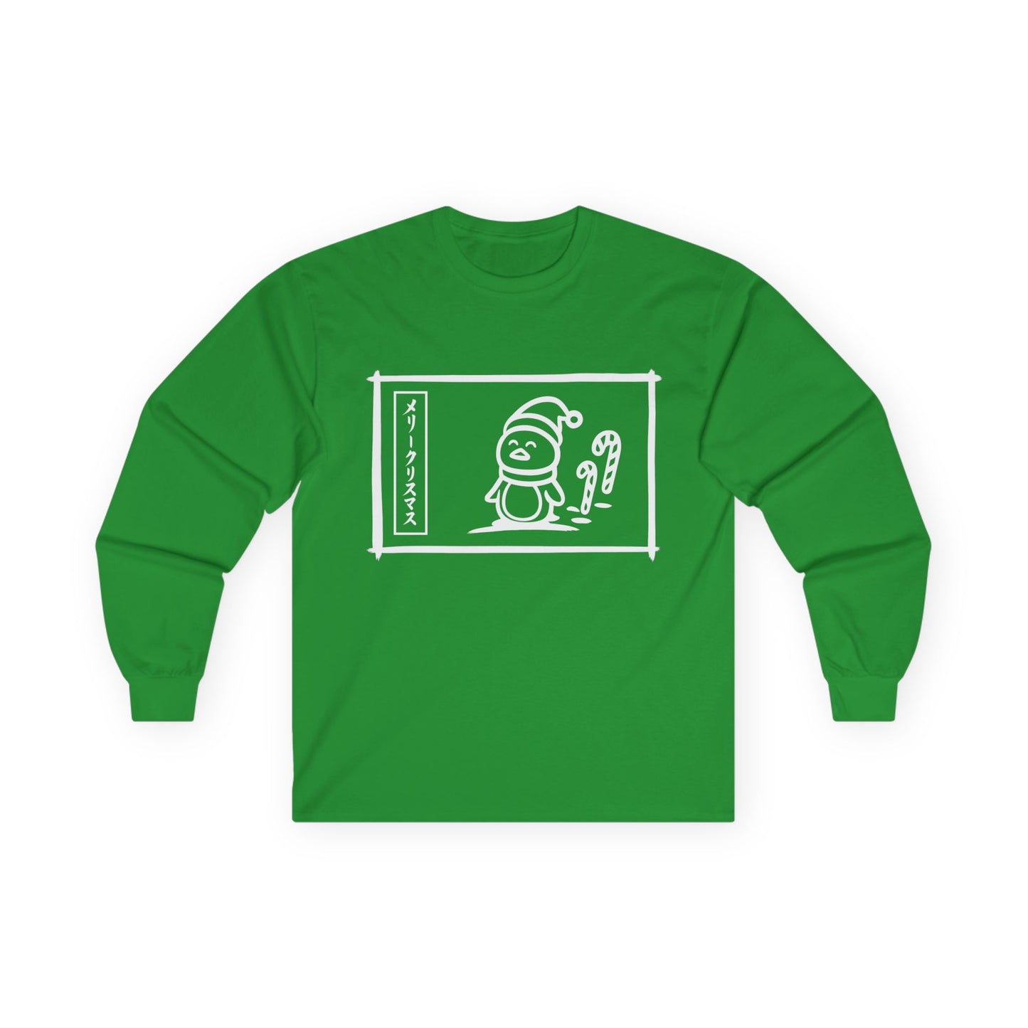 Katakana Christmas Penguin Long Sleeve Tee