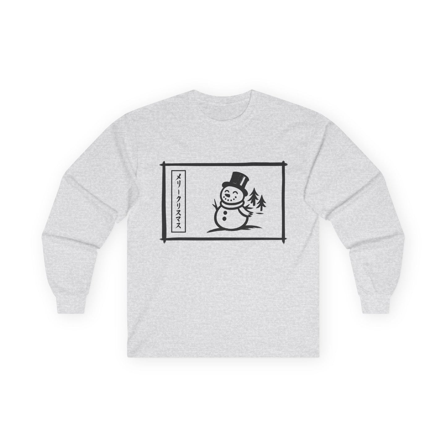 Katakana Christmas Snowman Long Sleeve Tee