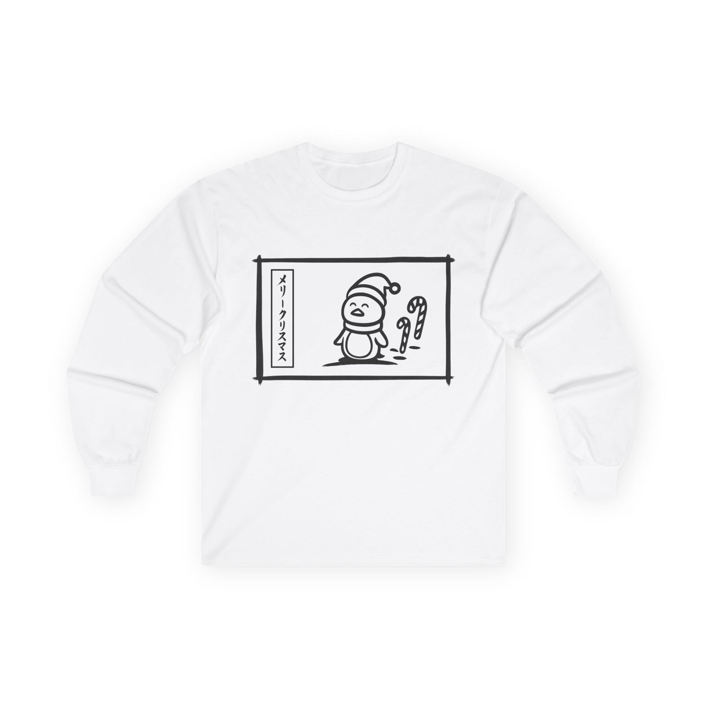 Katakana Christmas Penguin Long Sleeve Tee