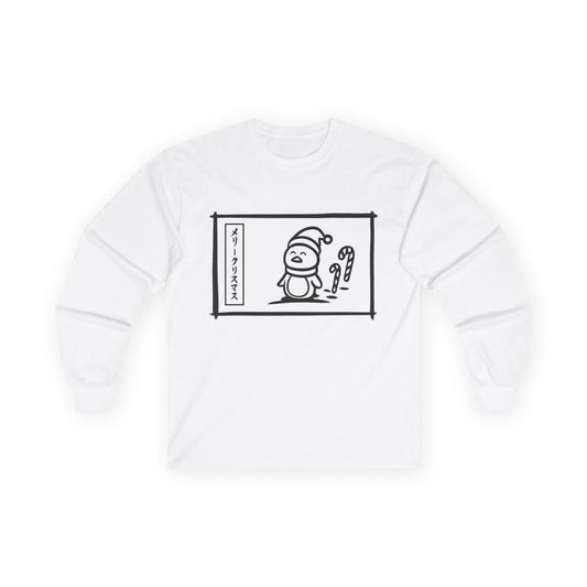 Katakana Christmas Penguin Long Sleeve Tee