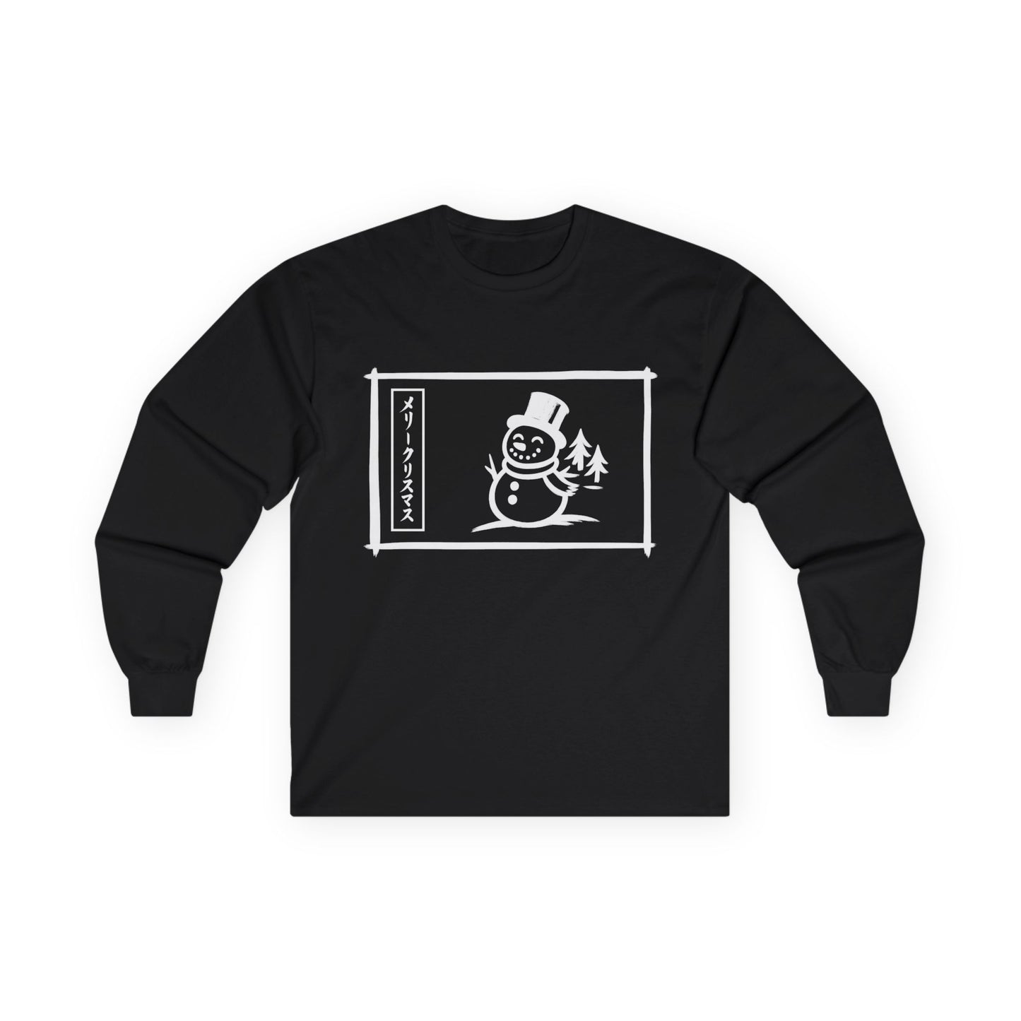 Katakana Christmas Snowman Long Sleeve Tee