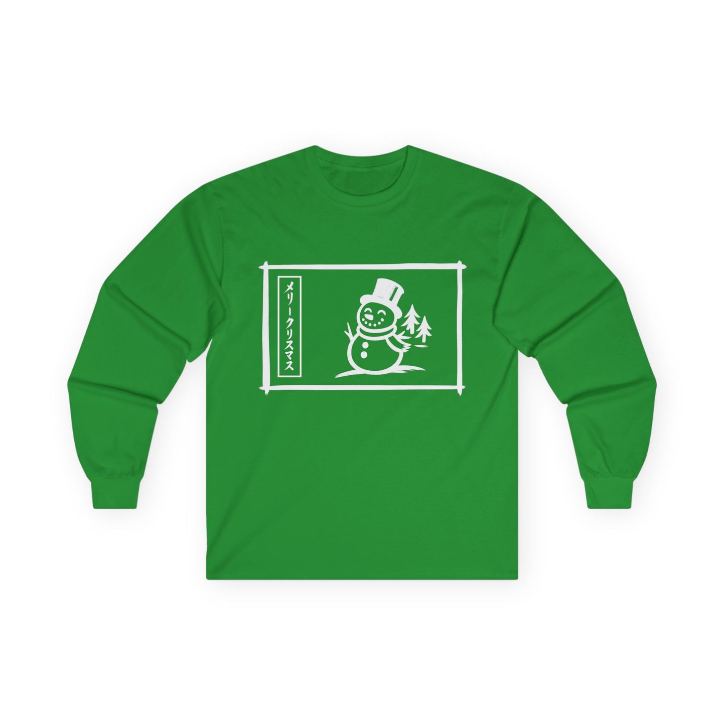 Katakana Christmas Snowman Long Sleeve Tee
