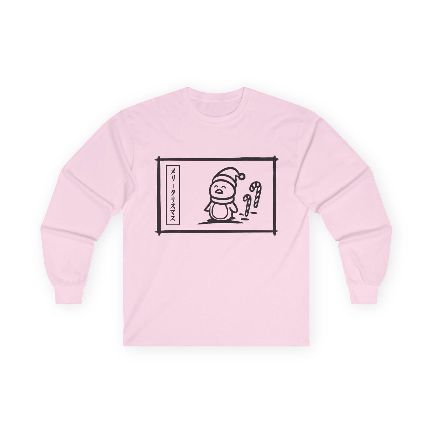 Katakana Christmas Penguin Long Sleeve Tee