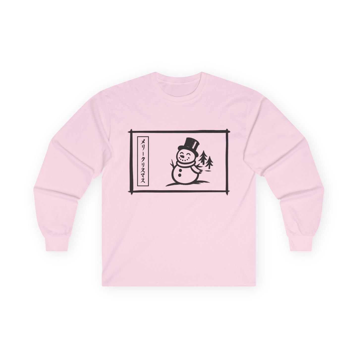 Katakana Christmas Snowman Long Sleeve Tee