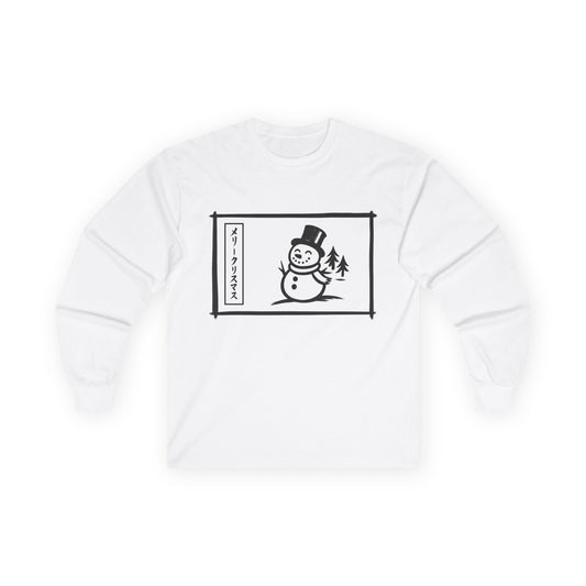 Katakana Christmas Snowman Long Sleeve Tee